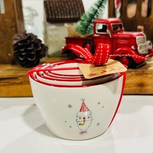 Rae Dunn watercolor Santa measuring cups 2024 Christmas release NWT